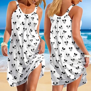 Mickey Mouse Women Dress, Disney Mouse Summer Dress, Cartoon Movie Fan, Mickey Dress For Her, Magic Kingdom Gift