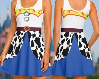 Jessie Cosplay Skater Dress, Toy Story Costume Dress, Cowgirl Halloween Dress, Disney Trip Dress