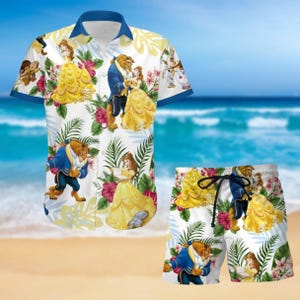 Beauty Beast Hawaii Shirt, Beauty Beast Man Shorts, Princess Belle Hawaii Shirt, Beauty And The Beast Shirt, Magic Kingdom Shirt