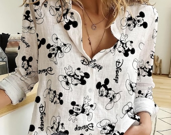 Mickey Mouse Blouse Shirt, Disney Mouse Blouse Women Shirt, Magic Kingdom Shirt, Disneyland Women Shirt, Gift For Her