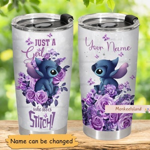 Disney Stitch Tumbler, Personalized Tumbler, Lilo And Stich 20 Oz Tumbler, Just A Girl Who Loves Stitch Cup, Stitch Lover Gift, Gift For Her