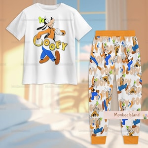 Disney Goofy Pajamas, Funny Goofy Pajamas Pants, Mickey Mouse Cartoon Women Pajamas, Disneyland Pj Set, Gift For Her