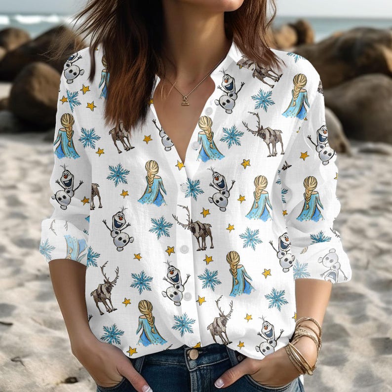 Disney Frozen Blouse Shirt, Princess Elsa Women Shirt, Disney World Shirt For Her, Disneyland Gift, Magic Kingdom Gift
