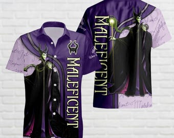 Halloween Maleficent Hawaiiaans shirt, shirt Disney Villains Button, shirt Doornroosje, shirt Disneyland Trip