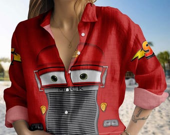 Halloween Mack Cars Kostüm Bluse Shirt, Disney Mack Cars Cosplay Shirt, Halloween Casual Shirt, Pixar Mack Shirt, Halloween Geschenk