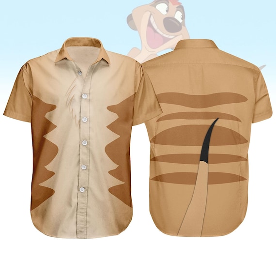 lion king dress shirt Halloween Lion King Costume Button Shirt, Timon Lion King Cosplay Shirt, Animal Kingdom Hawaii Shirts, Halloween Costume For Family Gro