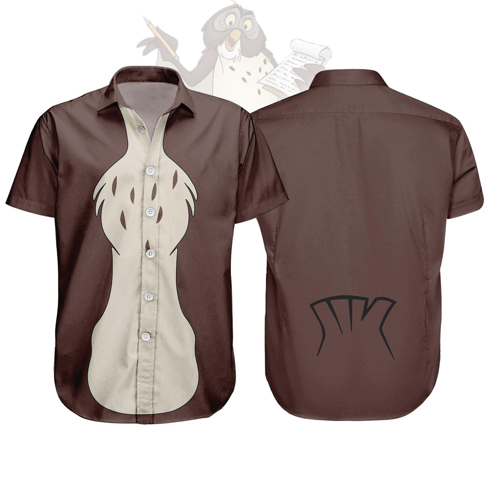 Owl Winnie The Pooh Costume Button Shirt, Disney Owl Men Shirt, Disney Running Costume, Halloween Pa