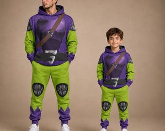 Green Goblin Cosplay Hoodie Jogger, Villain Father Son Matching Tracksuit, Marvel Superhero Outfit, Comic Con Hoodie, Halloween Gift