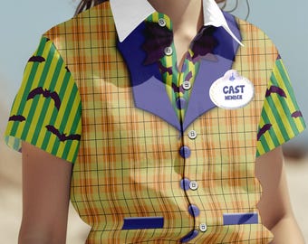 Mickey Not So Scary Cast Member Shirt, Mickey Halloween Cosplay Button Shirt, Halloween Cast Member Costume, Halloween Gift