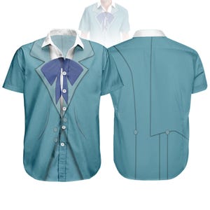 Halloween Hitchhiking Ghosts Cosplay Shirt, Haunted Mansion Costume Button Up Shirt, Halloween Costume Shirt