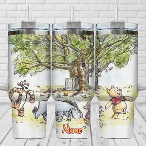Personalized Winnie The Pooh 40oz Tumbler, Pooh And Friends Tumbler Cup, Disney Movie Insulated Tumbler, Vintage Pooh Gift