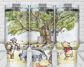 Personalisierte Winnie The Pooh 40 Unzen Becher, Pooh und Freunde Becherschale, Disney Film Insulierte Becher, Vintage Pooh Geschenk