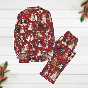Christmas Pajamas, Cavalier King Charles Spaniel Pajamas, Dog Santa ...