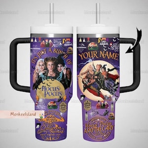 Halloween Hocus Pocus 40oz Tumbler, Sanderson Sisters Isolerad Tumbler, Just A Bunch Of Hocus Pocus Tumbler Cup, Disney Witches Present