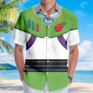 Halloween Buzz Lightyear Cosplay Shirt, Buzz Lightyear Costume Cosplay, Toy Story Movie Hawaiian Shirt, Disney Cartoon Men Shirt