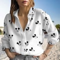 Mickey Mouse Linen-Look Shirt, Disney Mouse Blouse Women Shirt, Cartoon Casual Shirt, Mickey Summer Shirt, Magic Kingdom Shirt