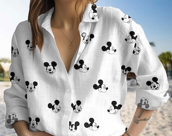 Micky Maus Bluse Shirt, Disney Maus Bluse Frauen Shirt, Cartoon Lässige Shirt, Mickey Sommer Shirt, Magic Kingdom Shirt