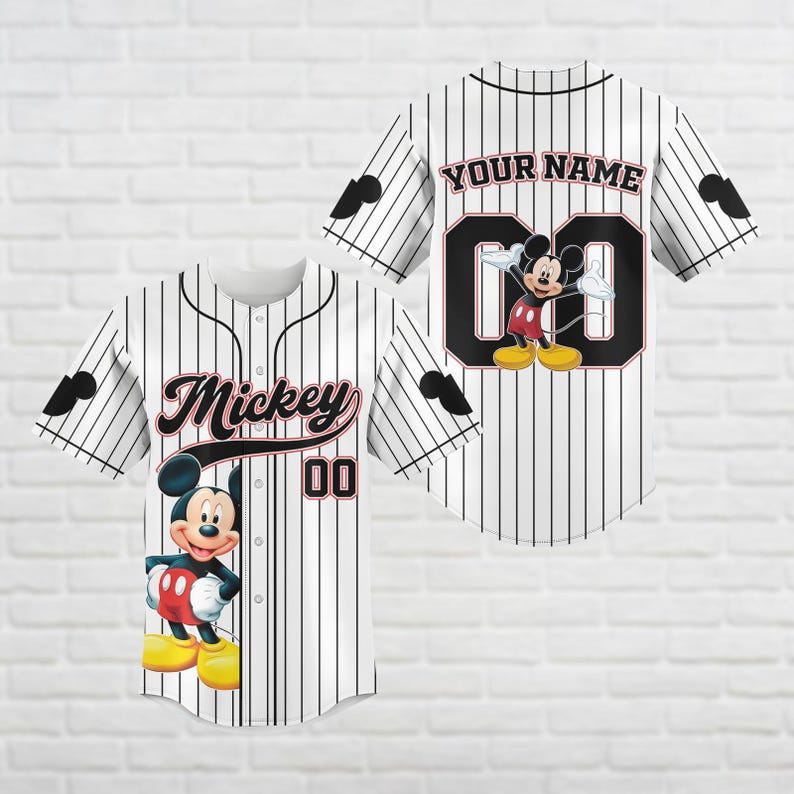 Mickey Mouse Baseball Jersey, Personalized Disney Jersey, Mickey And Co Shirt, Magic Kingdom Shirt, Custom Name Jersey