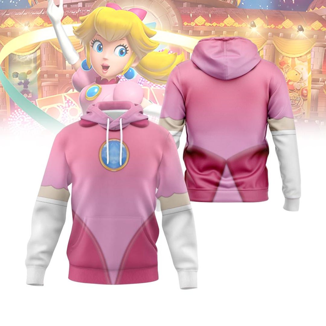 Halloween Princess Peach Costume Hoodie Princess Peach Mario Cosplay Hoodie Super Mario Character 3D Hoodie Halloween Gift Etsy