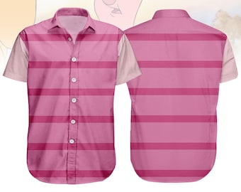 Camisa de disfraz de Winnie The Pooh de Piglet de Halloween, camisa con botones de cosplay de Piglet de Disney, camisa del Reino Animal, disfraz de Halloween animado Ha