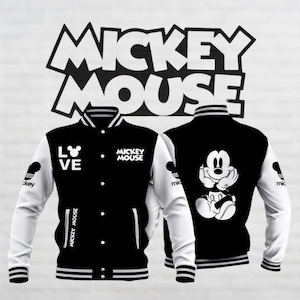 Chaqueta de béisbol de Mickey, chaqueta de Disney Mouse para hombre, chaqueta de carreras de dibujos animados, chaqueta de calle, camiseta de Disneyland, camiseta de Magic Kingdom