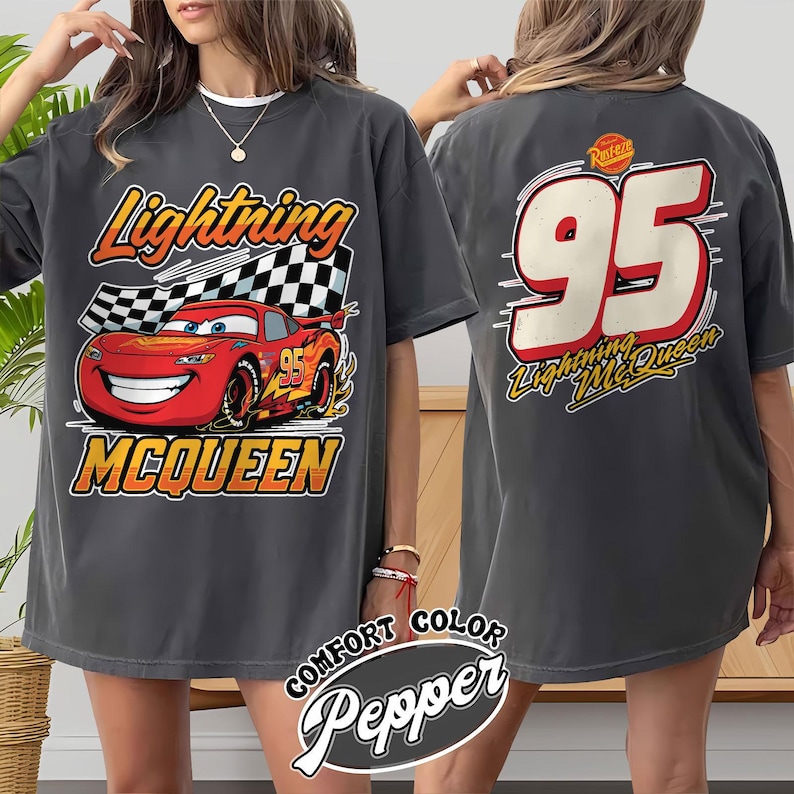 Vintage Lightning McQueen Comfort Colors Shirt, Disney Pixar Cars Shirt, Retro McQueen Graphic Tee, Disney Vacation Trip Shirt