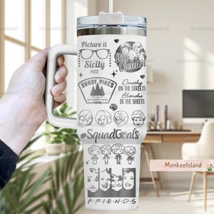 The Golden Girls 40oz Tumbler Laser, Stay Golden Insulated Tumbler, Thank You For Being A Friend Tumbler Cup, Golden Girls Gift