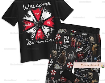 Raccoon City Pajamas, Umbrella Corporation Pajamas Set, Resident Evil Pj Set, Resident Evil Women Pajamas, Resident Evil Gift