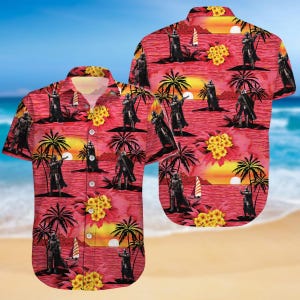 Mandalorian Hawaiian Shirt, Darth Vader Shirt, Star Wars Button Shirt, Star Wars Shirt, Disney Button Down Shirt, Gift For HIm