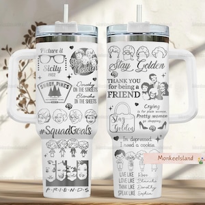 The Golden Girls 40oz Tumbler Laser, Stay Golden Insulated Tumbler, Thank You For Being A Friend Tumbler Cup, Golden Girls Gift