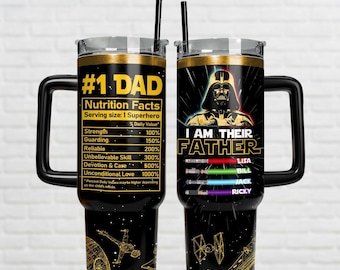 Vaso de Star Wars con sable de luz para papá, vaso "Soy su padre", vaso térmico de Star Wars, vaso Galaxy's Edge, regalo para papá