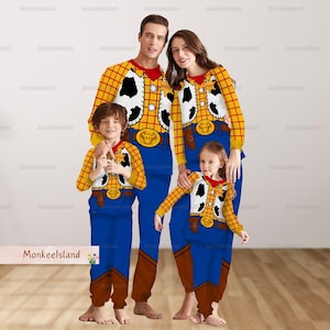 Christmas Woody Costume Family Pajamas, Toy Story Matching Pajamas Set, Disney Cartoon Cosplay Holiday Pajamas, Magic Kingdom Shirt