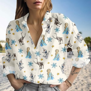 Disney Frozen Blouse Shirt, Princess Elsa Women Shirt, Disney World Shirt For Her, Disneyland Gift, Magic Kingdom Gift