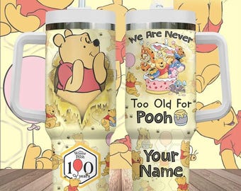 Custom Classic Winnie The Pooh Tumbler 40oz, Pooh Bear Insulated Tumbler, Disney Movie Stainless Tumbler, Disneyland Gift