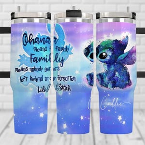 Custom Disney Stitch 40oz Tumbler, Ohana Means Family Tumbler Cup, Lilo And Stich Insulated Tumbler, Stitch Lover Gift, Gift For Her