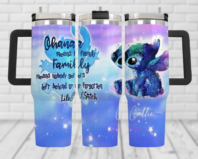 Custom Disney Stitch 40oz Tumbler, Ohana Means Family Tumbler Cup, Lilo And Stich Insulated Tumbler, Stitch Lover Gift, Gift For Her
