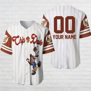Camiseta de béisbol personalizada de Chip y Dale, camiseta de Disney, camiseta de béisbol de Chip y Dale, camiseta de la película de dibujos animados, camiseta del Reino Mágico