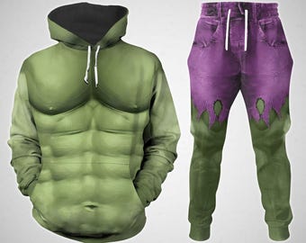 The Incredible Hulk Costume Hoodie, Green Hulk Jogger Pants, Superhero Cosplay Costume, Joggers For Men, Christmas Gift