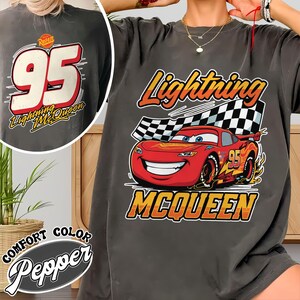 Vintage Lightning McQueen Comfort Colors Shirt, Disney Pixar Cars Shirt, Retro McQueen Graphic Tee, Disney Vacation Trip Shirt