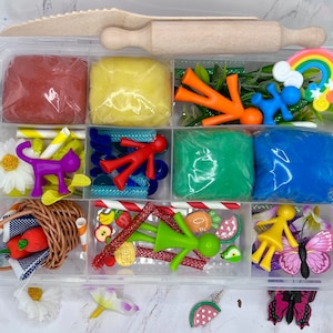 Rainbow Family Sensory Dough Kit, pride month kids, sensory bin, picnic play dough, gift for kids, open ended toy, Montessori, summer time