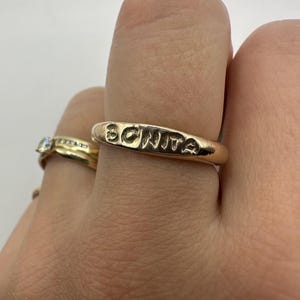 Bonita ring, love ring, golden ring, bronze jewelry, tarnish free, pretty ring