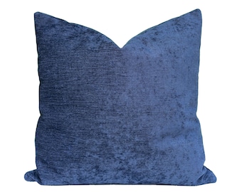 Navy Blue Velvet Pillow Cover 20x20: Soft Sofa Pillow