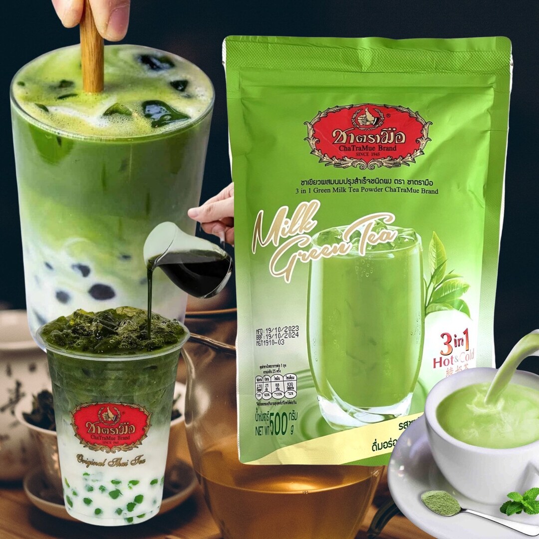 Original Thai Green Milk Tea 100 Chatramue Instant Powder 3 Etsy