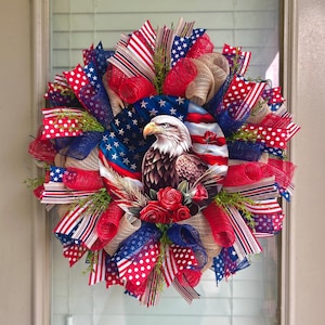 Patriotic wreath, patriotic eagle wreath, eagle wreath, eagle patriotic wreath, patriotic eagle wreaths, America wreath, July 4th wreaths