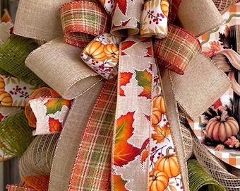 fall bow, fall bows, autumn bow, autumn bows, bows for wreaths
