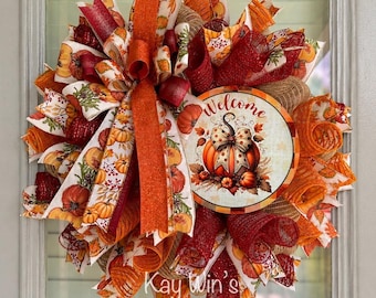 Fall wreath, welcome fall wreath, fall welcome wreath, fall wreaths, fall welcome home wreath