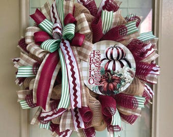 Fall wreath, fall wreaths, burgundy fall wreath