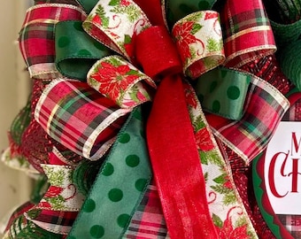 Christmas bow, Christmas bows, bows for lanterns, Christmas plaid bows