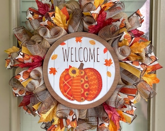 Fall wreath, welcome fall wreath, fall welcome wreath, fall wreaths, fall welcome home wreath