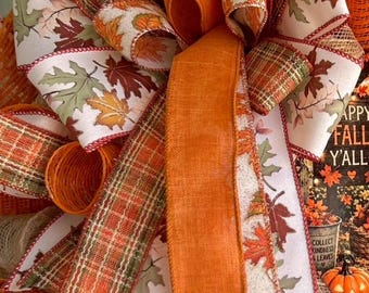 fall bow, fall bows, autumn bow, autumn bows, bows for wreaths